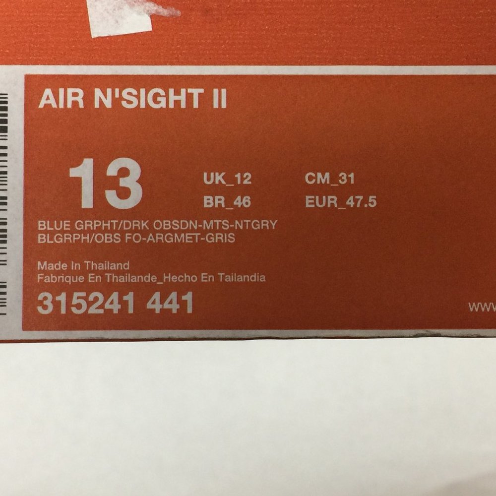 Sneakers Running Shoes Nike Air N'Sight 2 Size 13 - Picture 12 of 13